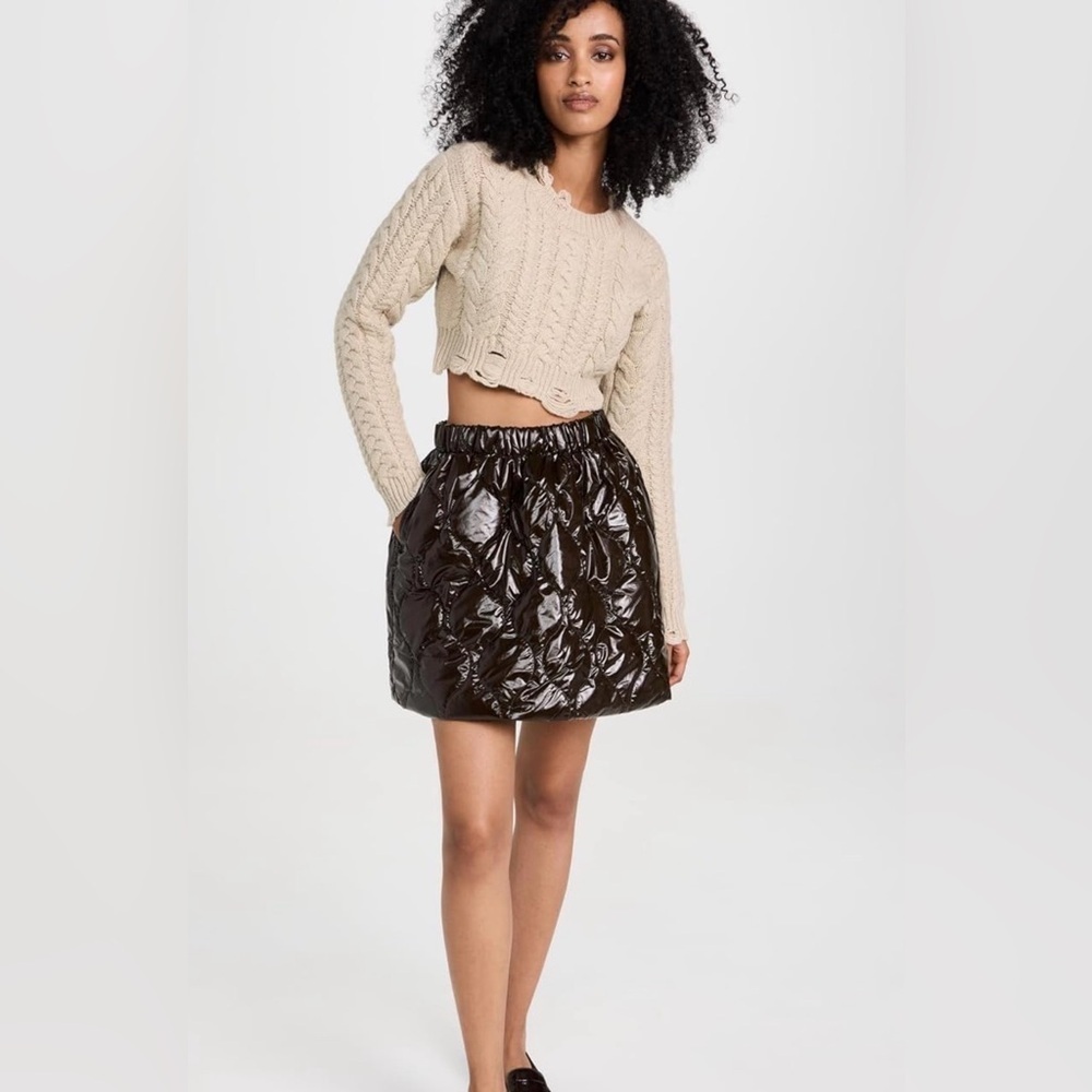 Baum und Pferdgarten brown a line mini Quilted puffer Skirt size EU 36 NWT